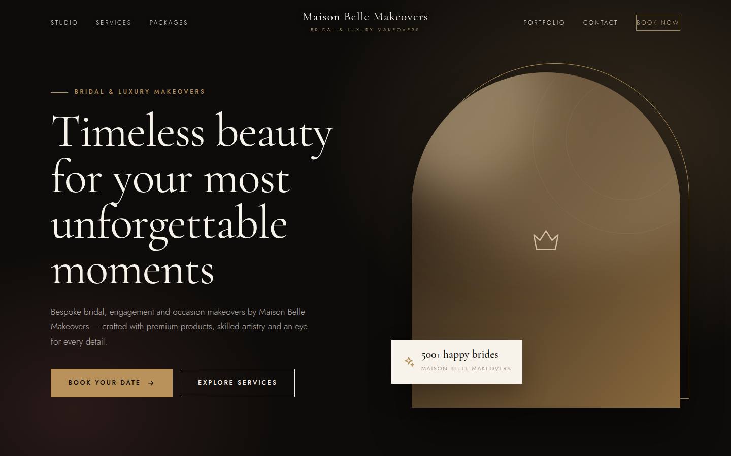 Luxe — bridal makeover studio website design