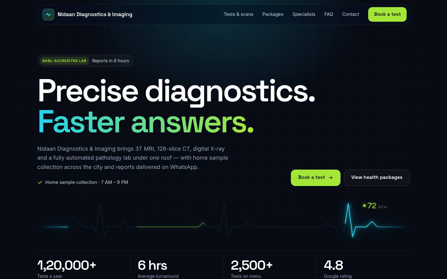 Pulse diagnostics centre website design